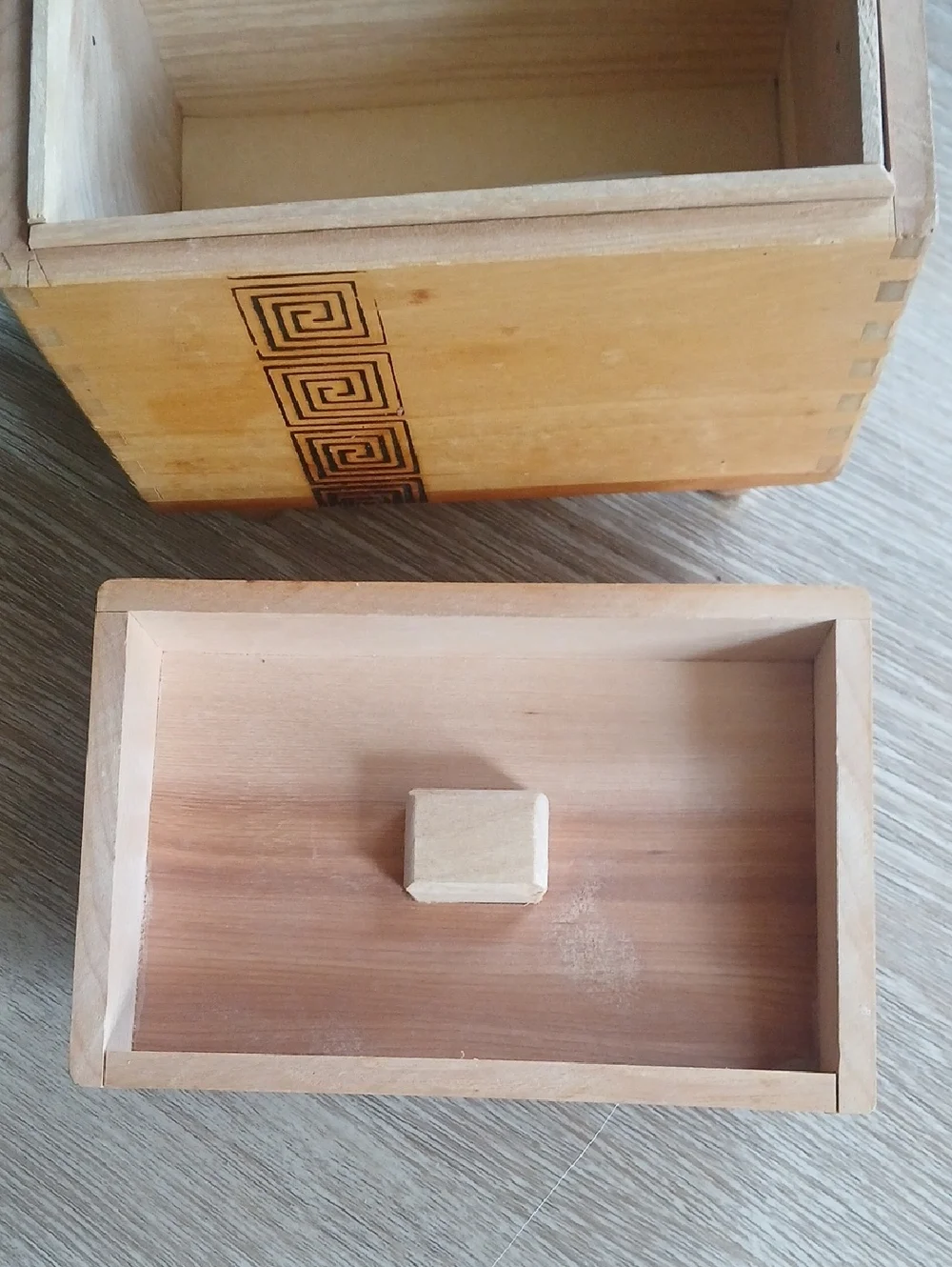 Woodpecker Woodware Japan Wood Jewelry Box with Geometric Inlay Light Honey MCM